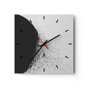 Wanduhr - Glasuhr - Bewegung von Molekülen - 40x40 cm