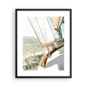 Poster in einem schwarzem Rahmen - Unter vollen Segeln - 40x50 cm