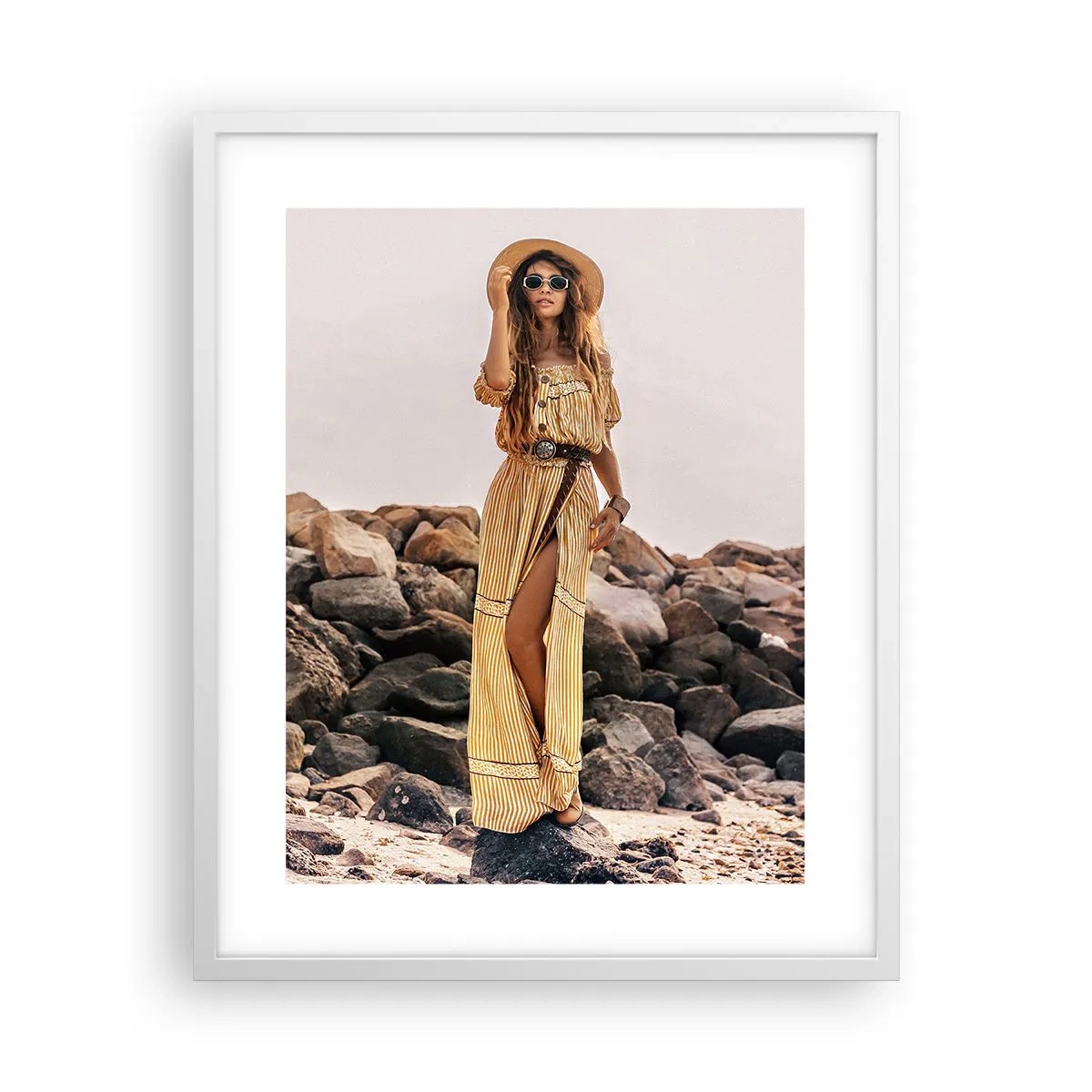 Poster in einem weißen Rahmen - Die Magie der Steine - 40x50 cm