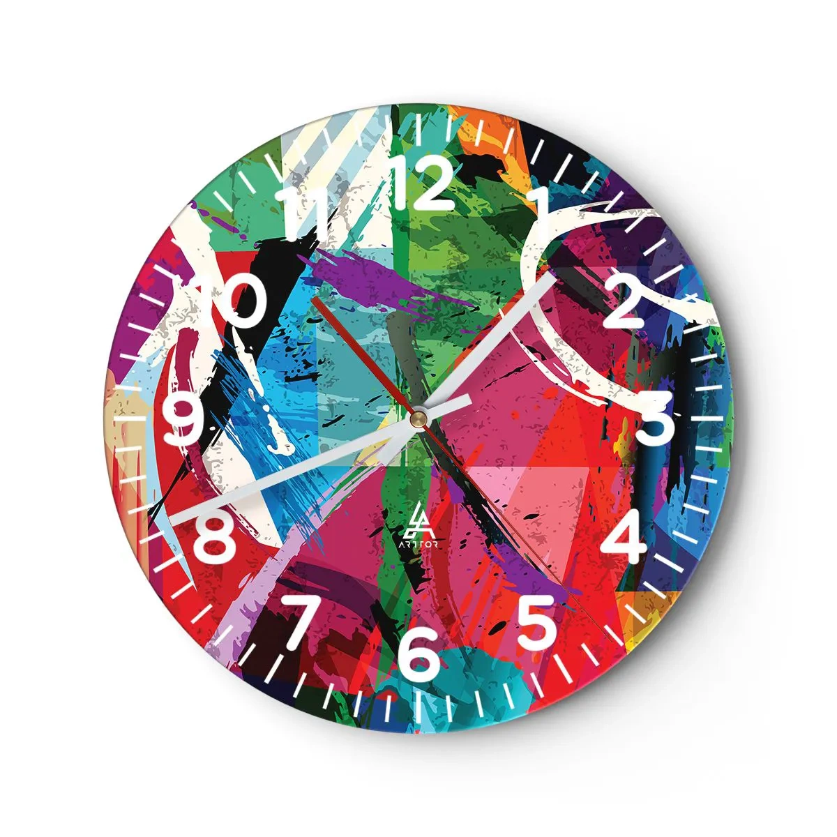 Wanduhr - Glasuhr - Schnell, spritzig und springt - 30x30 cm