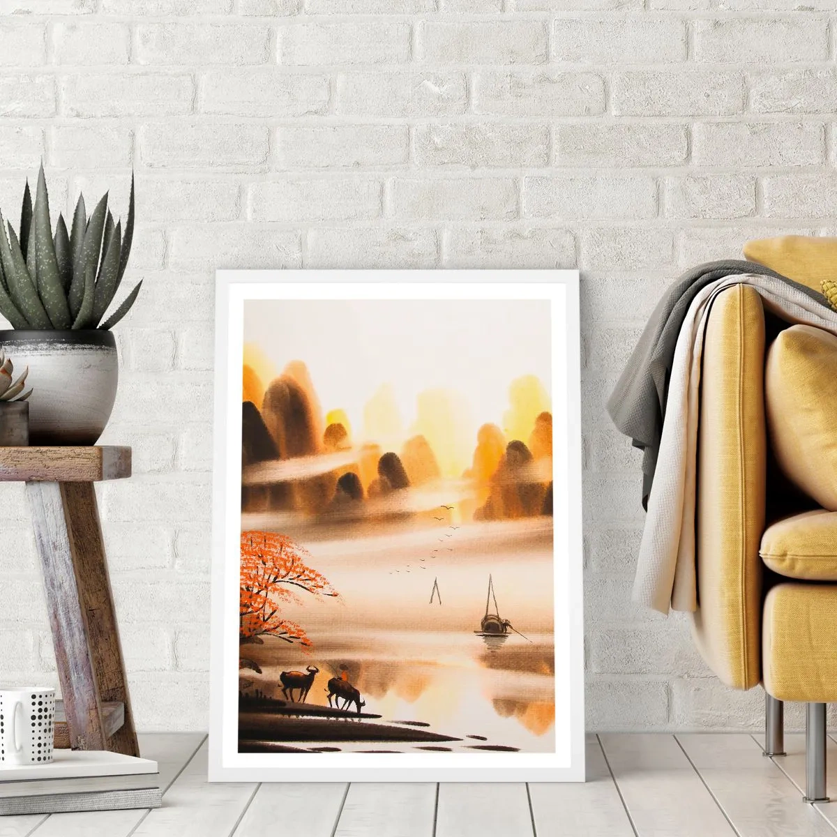 Poster in einem weißen Rahmen - Weiter als im Fernosten - 30x40 cm