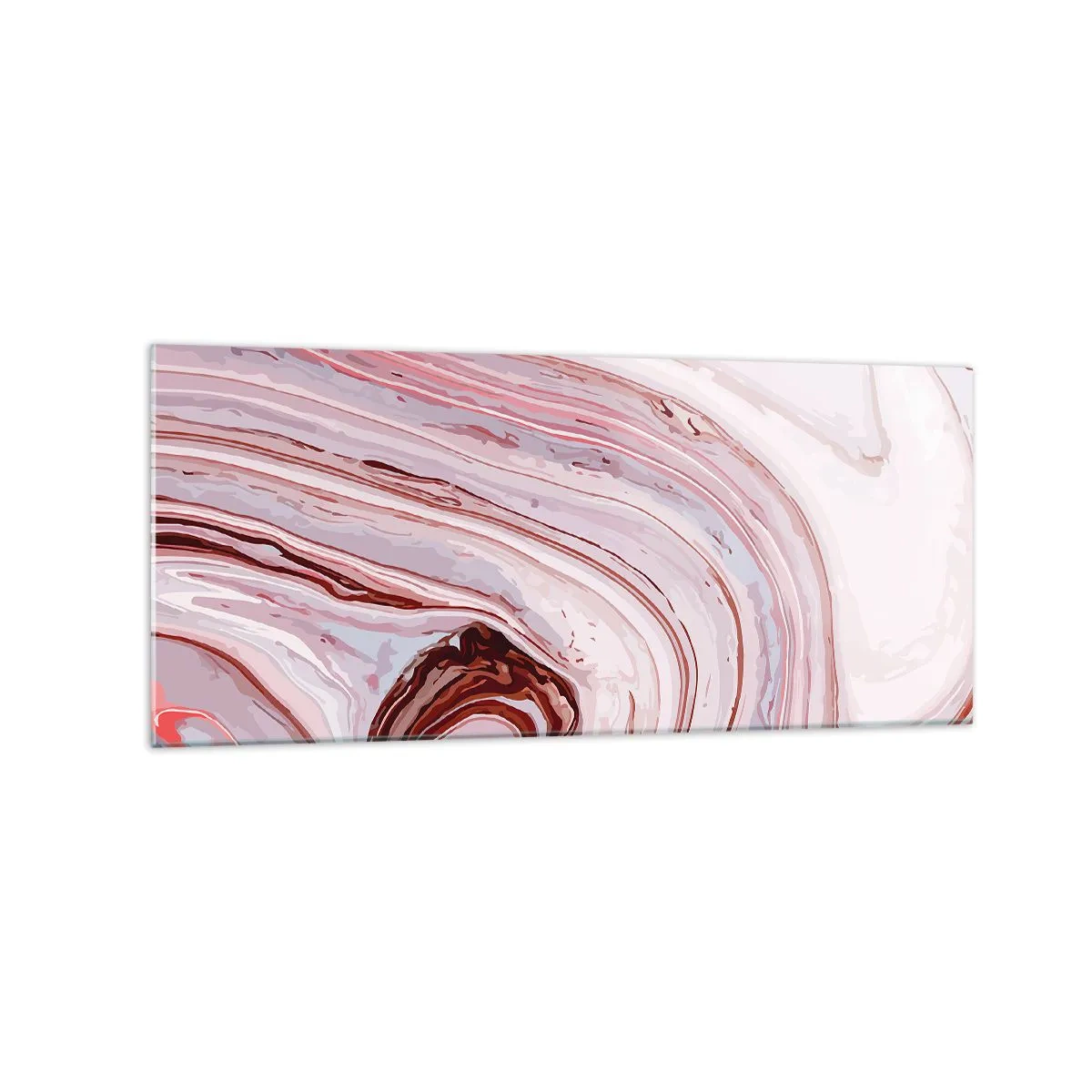 Glasbild - Bild auf glas - Abstraktes Muster in Rosa und Weiß - 120x50cm - Geradeaus, dann rechts runter - Moderne Wanddekoration für Wohnzimmer und Schlafzimmer ARTTOR