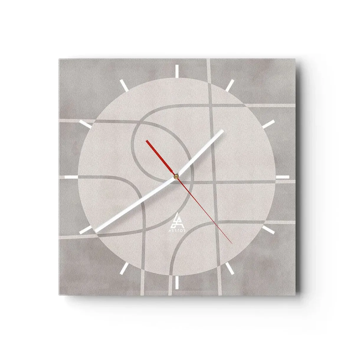 Wanduhr - Glasuhr - Kreisförmig und geradeaus - 40x40 cm