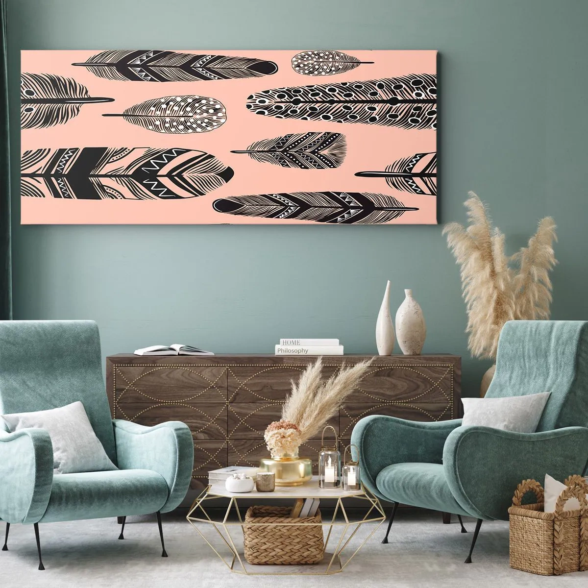 Bild auf Leinwand - Leinwandbild - Indische Sammlung - 90x30 cm