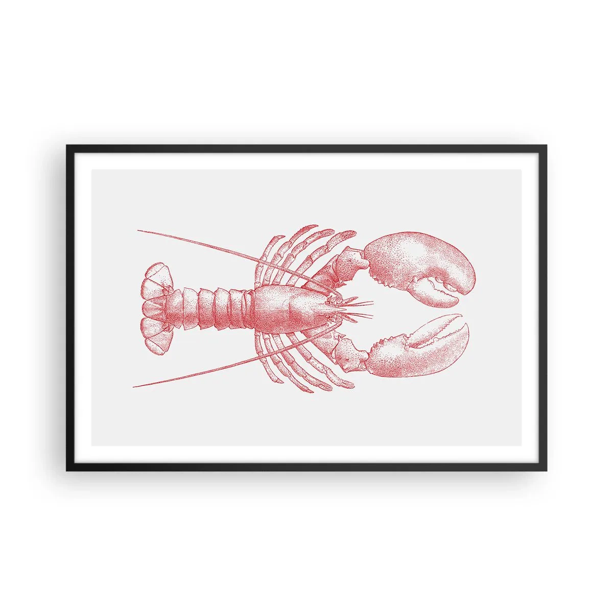 Poster in einem schwarzem Rahmen - Hummer, der Homers würdig ist - 91x61 cm