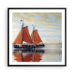 Poster in einem schwarzem Rahmen - Hey, Segel, Matrose ... - 60x60 cm