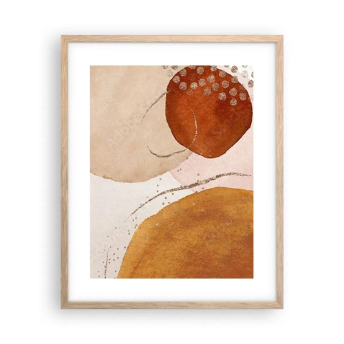 Poster in einem Rahmen aus heller Eiche - Rundheit und Bewegung - 40x50 cm