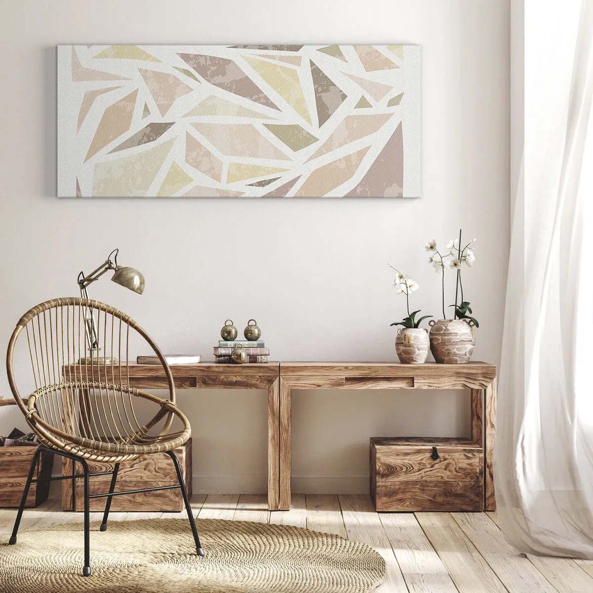 Bild auf Leinwand - Leinwandbild - Buntglas-Komposition - 100x40 cm