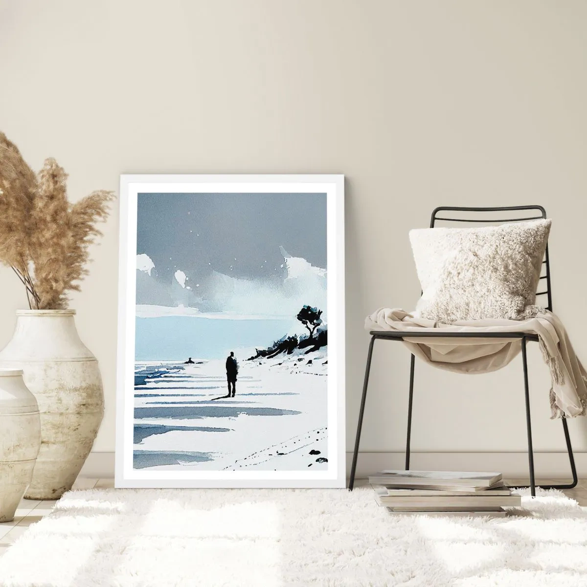 Poster in einem weißen Rahmen - Allein sein - 40x50 cm