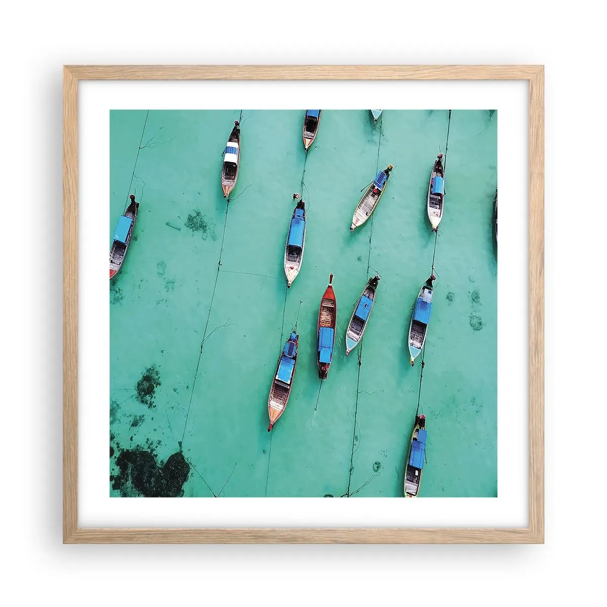 Poster in einem Rahmen aus heller Eiche - In freudiger Erwartung - 50x50 cm