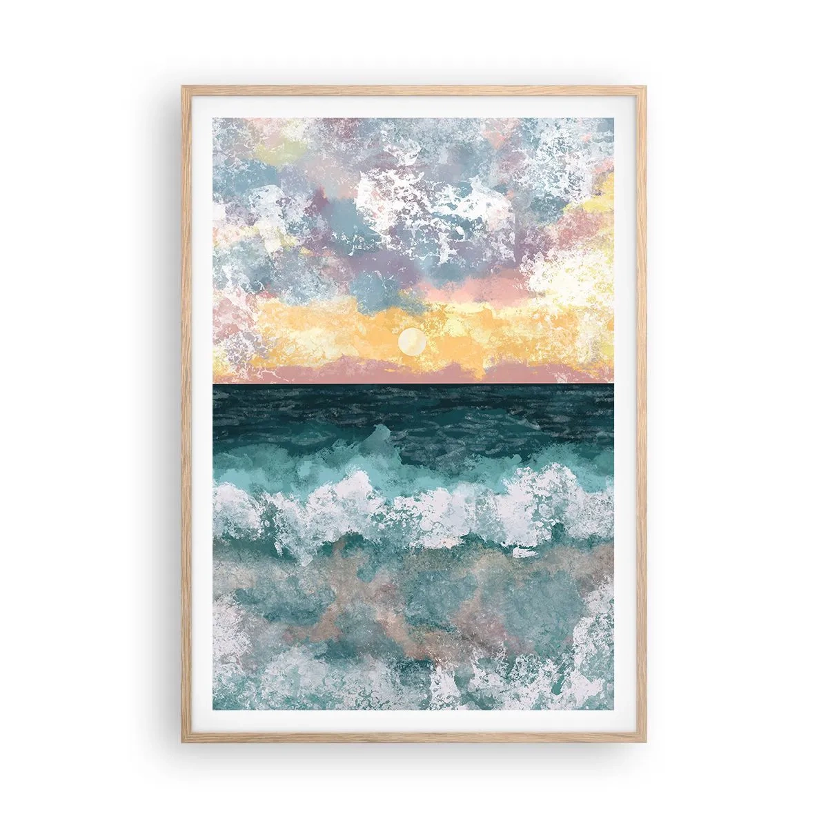 Poster in einem Rahmen aus heller Eiche - Wasser, Licht, Luft - 70x100 cm