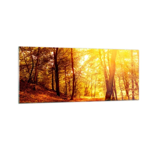 Glasbild - Bild auf glas - Auf die goldene Lichtung - 100x40 cm