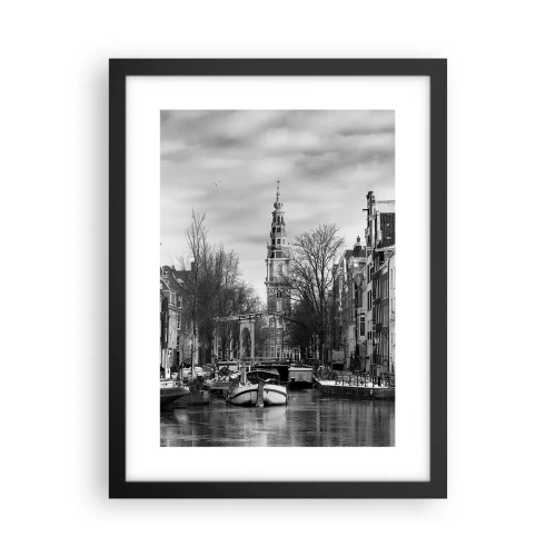 Poster in einem schwarzem Rahmen - Amsterdamer Atmosphäre - 30x40 cm