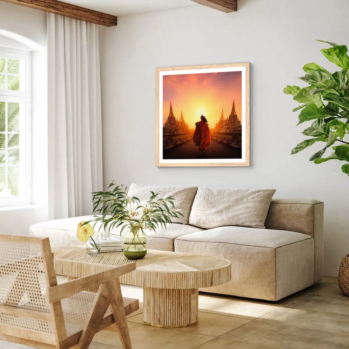 Poster in einem Rahmen aus heller Eiche - In Frieden für die Ewigkeit - 60x60 cm