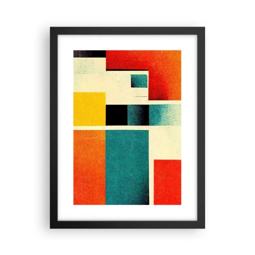 Poster in einem schwarzem Rahmen - Geometrische Abstraktion – gute Energie - 30x40 cm