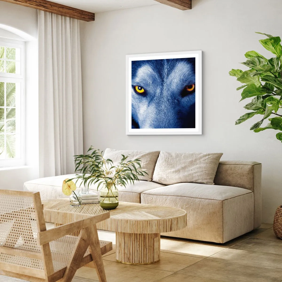 Poster in einem weißen Rahmen - Faszinierender Blick - 50x50 cm