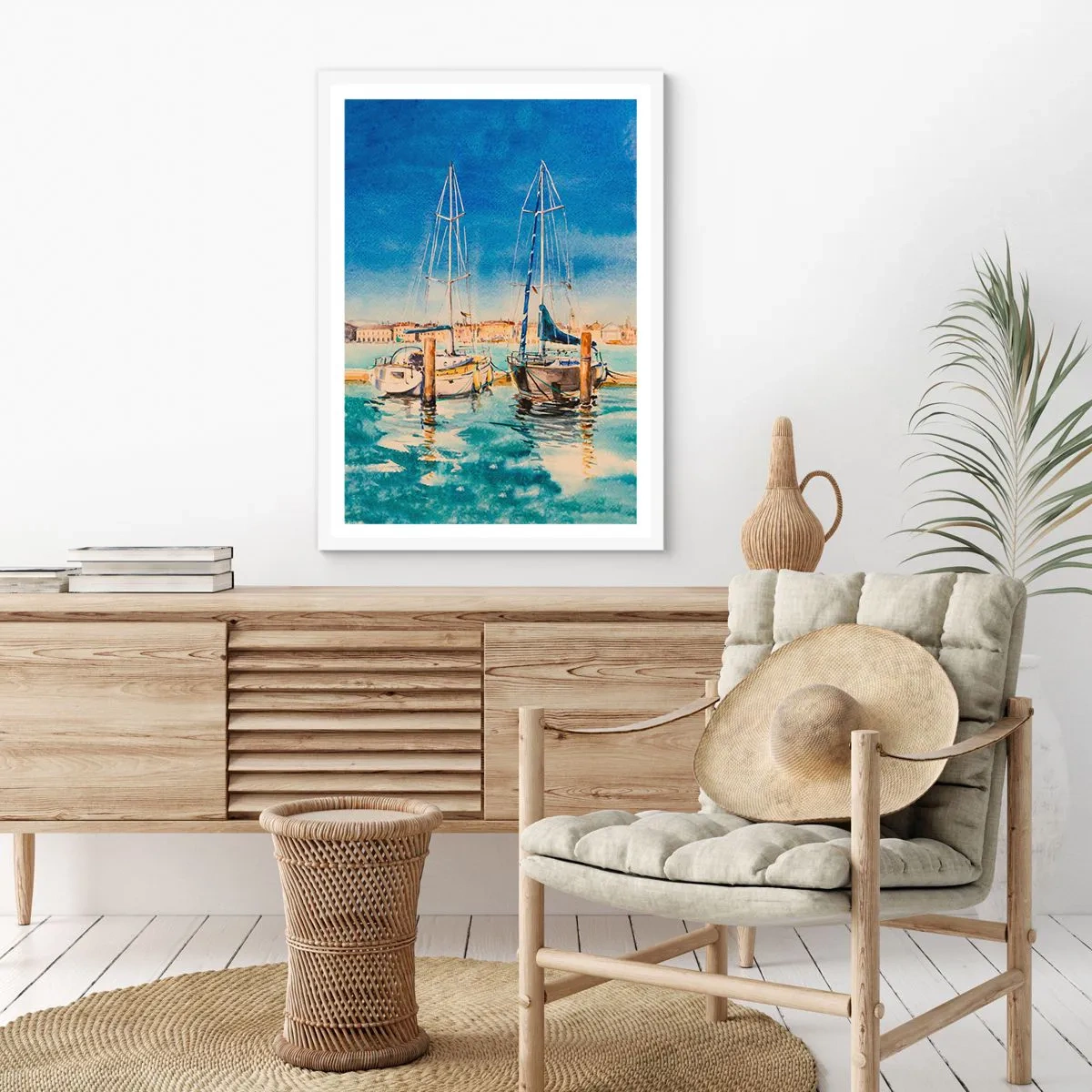 Poster in einem weißen Rahmen - Sonnige Lagune - 50x70 cm