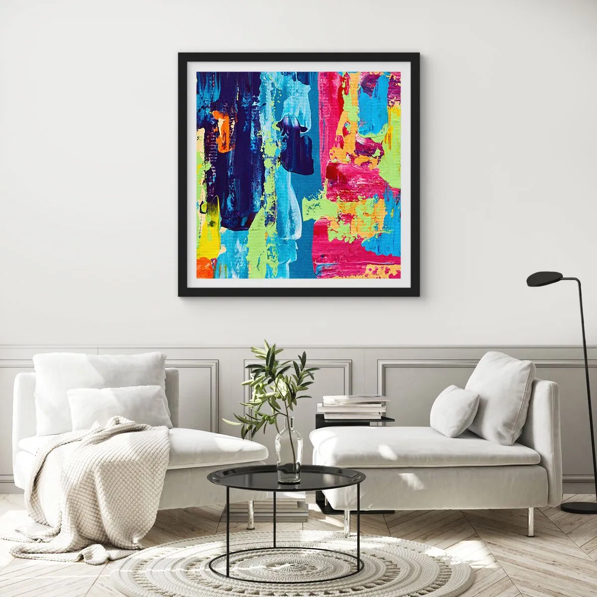 Poster in einem schwarzem Rahmen - Das Leben ist wunderschoen! - 30x30 cm