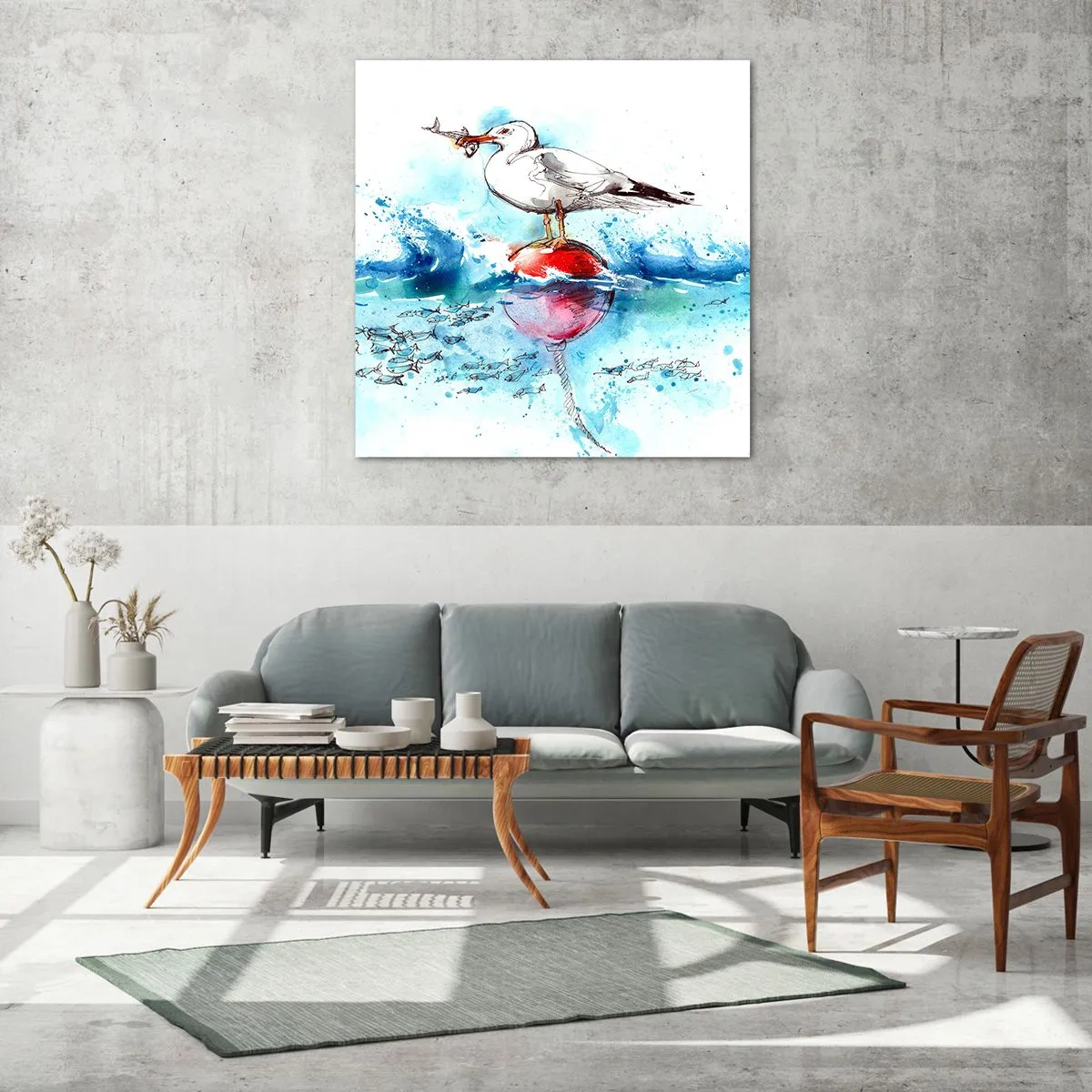 Glasbild - Bild auf glas - Erfolgreicher Fang - 70x70 cm