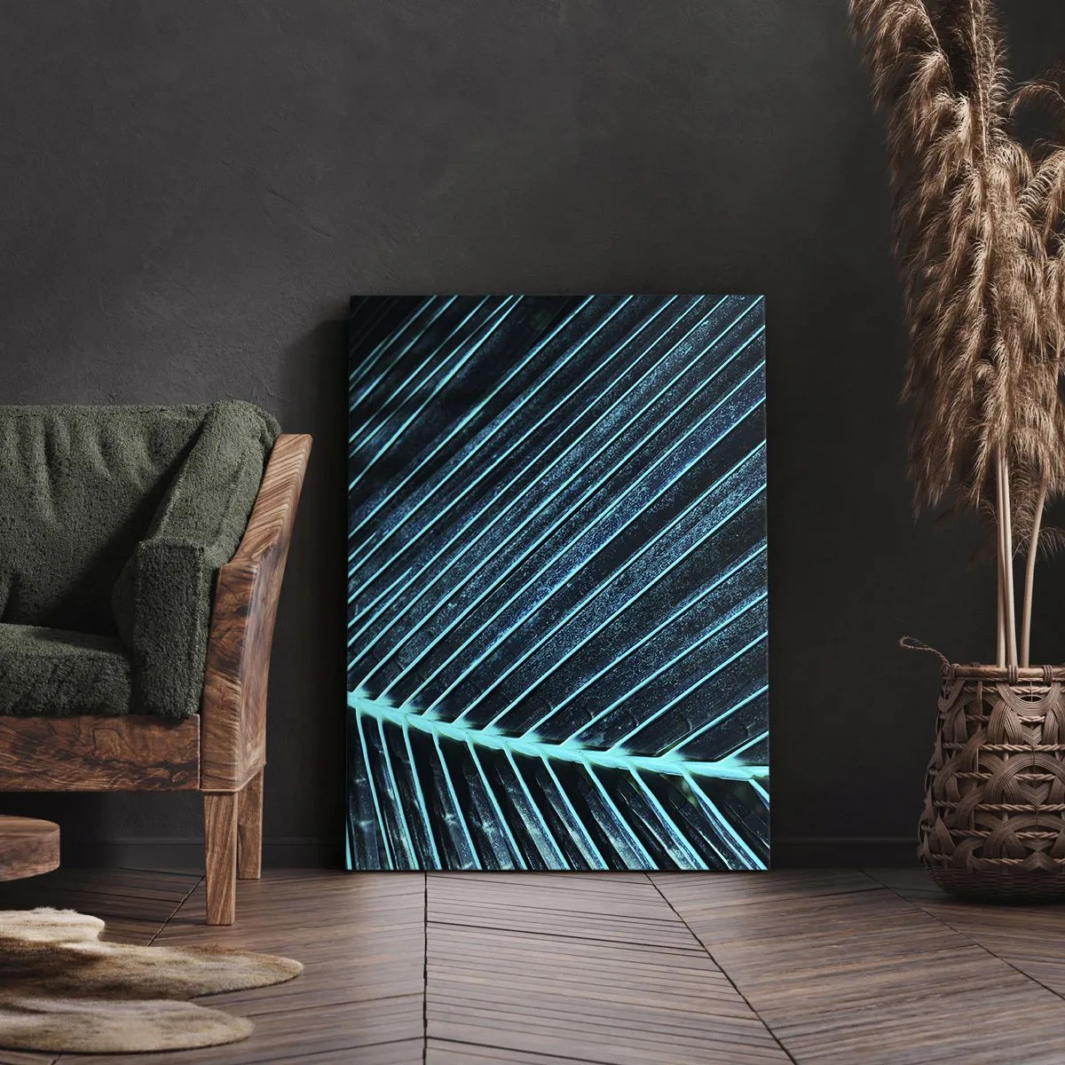 Bild auf Leinwand - Leinwandbild - Grüne Textur - 45x80 cm