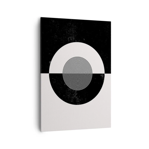 Bild auf Leinwand - Leinwandbild - Grafisches Muster in kontrastierendem Schwarz und Weiß - 70x100cm - Harmonie in Schwarz und Weiß - Moderne Wanddekoration für Wohnzimmer und Schlafzimmer ARTTOR