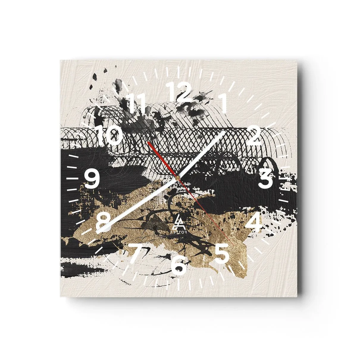 Wanduhr - Glasuhr - Komposition mit Leidenschaft - 40x40 cm