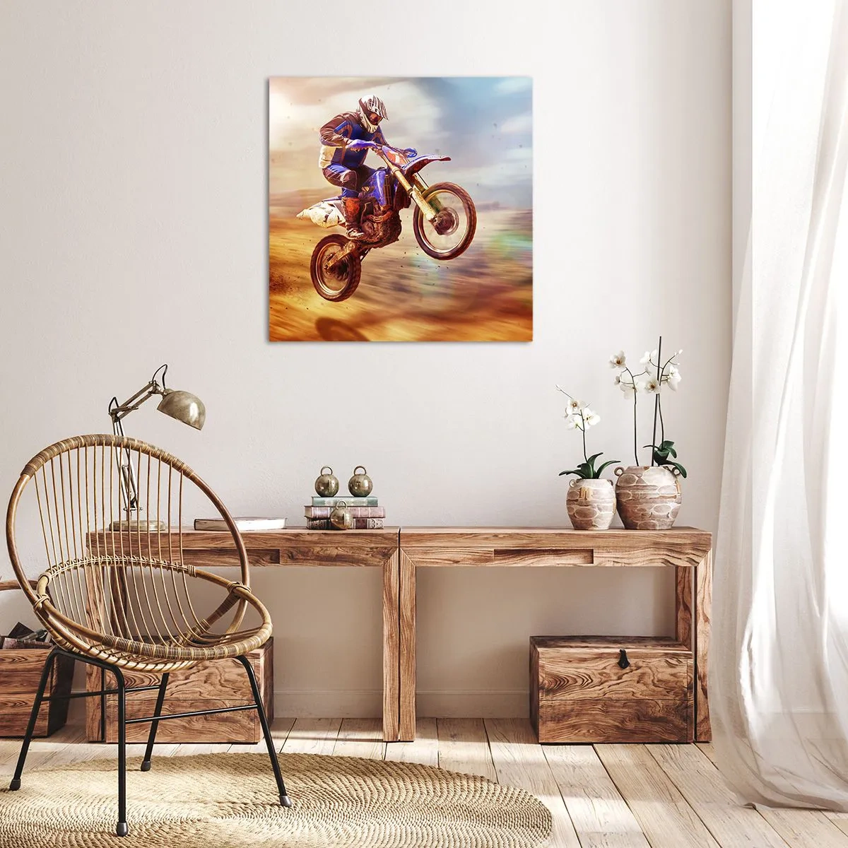 Bild auf Leinwand - Leinwandbild - Motorradschwindel - 40x40 cm