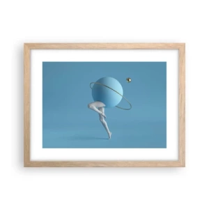 Poster in einem Rahmen aus heller Eiche - Und die Planeten spielen verrückt - 40x30 cm