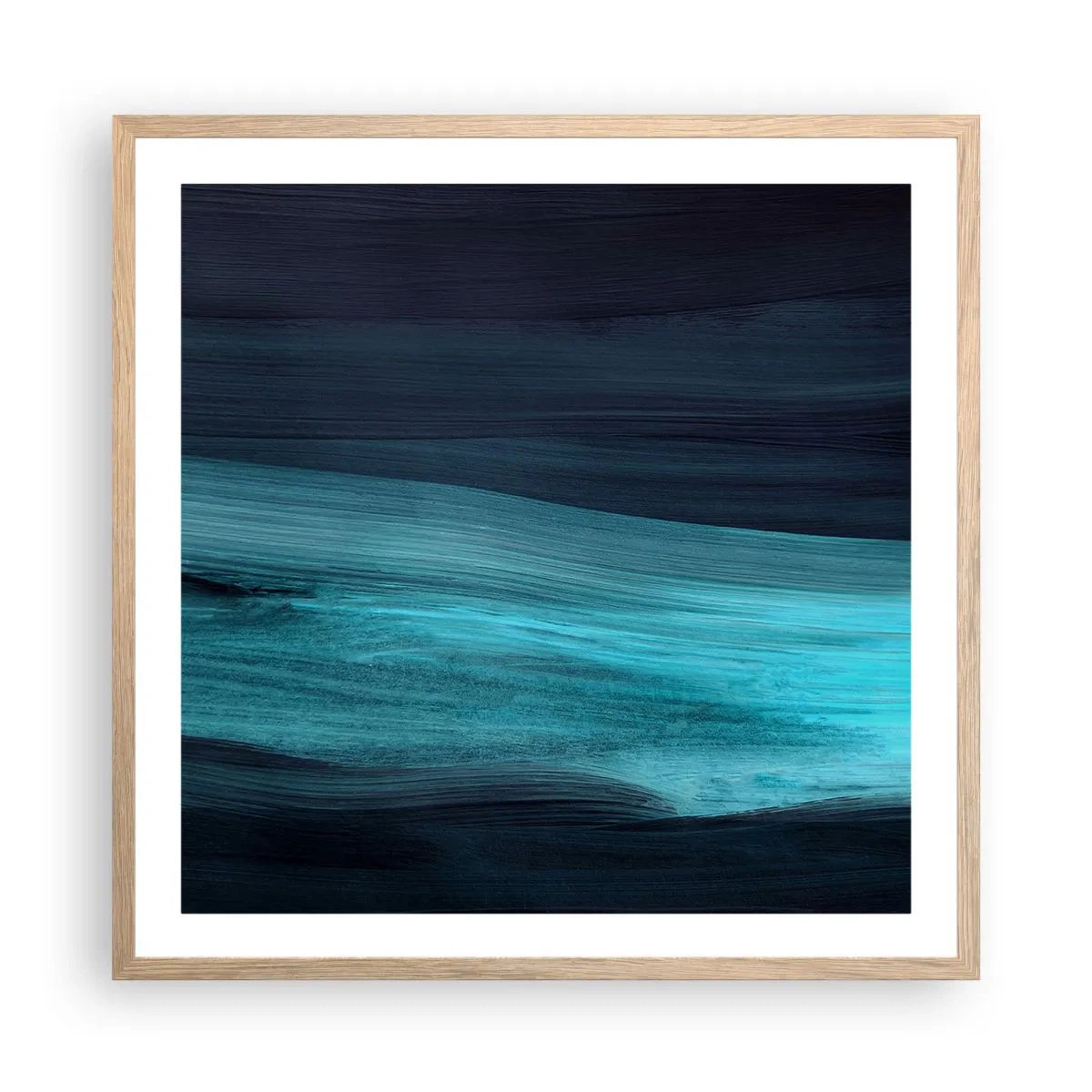 Poster in einem Rahmen aus heller Eiche - Gehen Sie mit dem Strom - 60x60 cm
