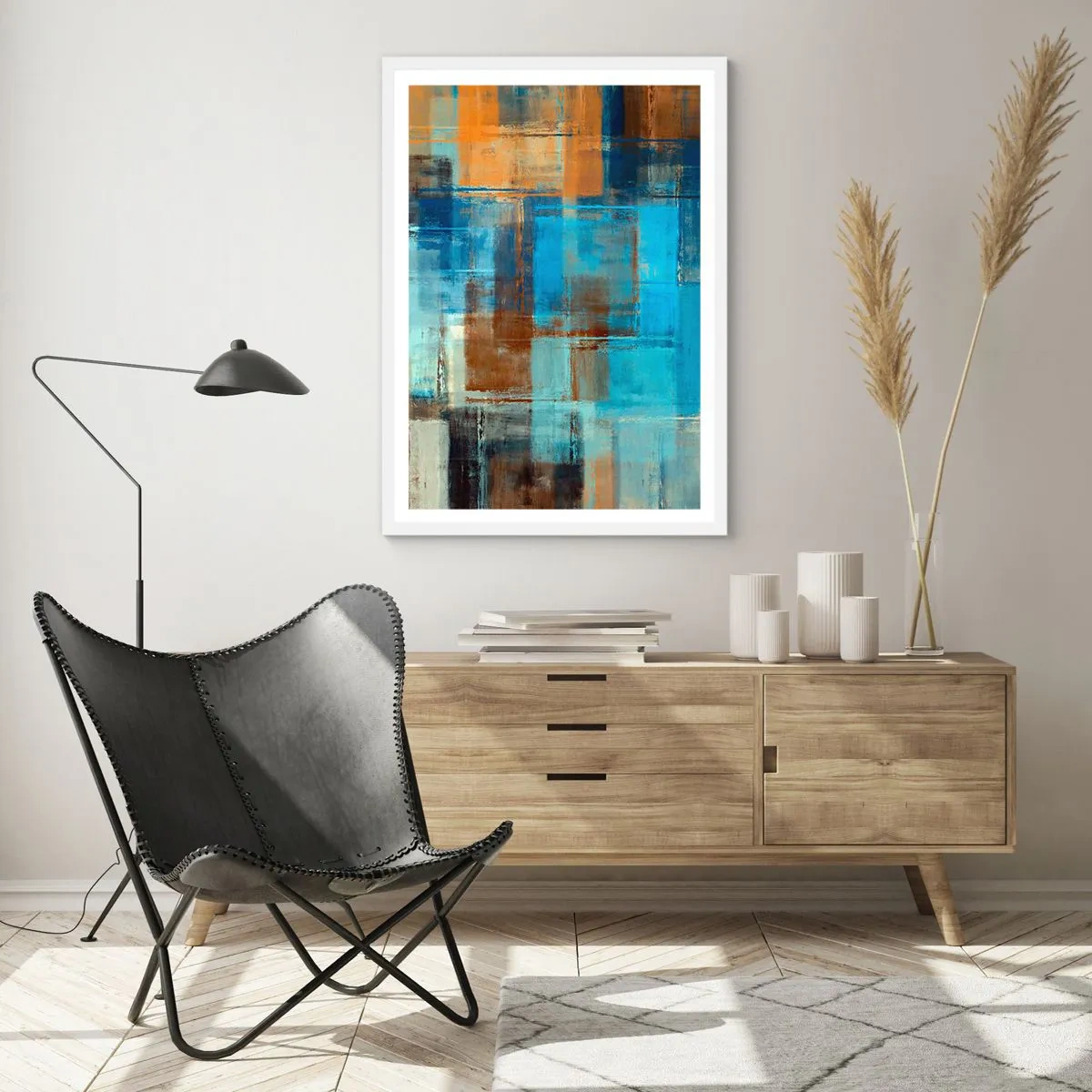 Poster in einem weißen Rahmen - Durch den blauen Schleier - 61x91 cm