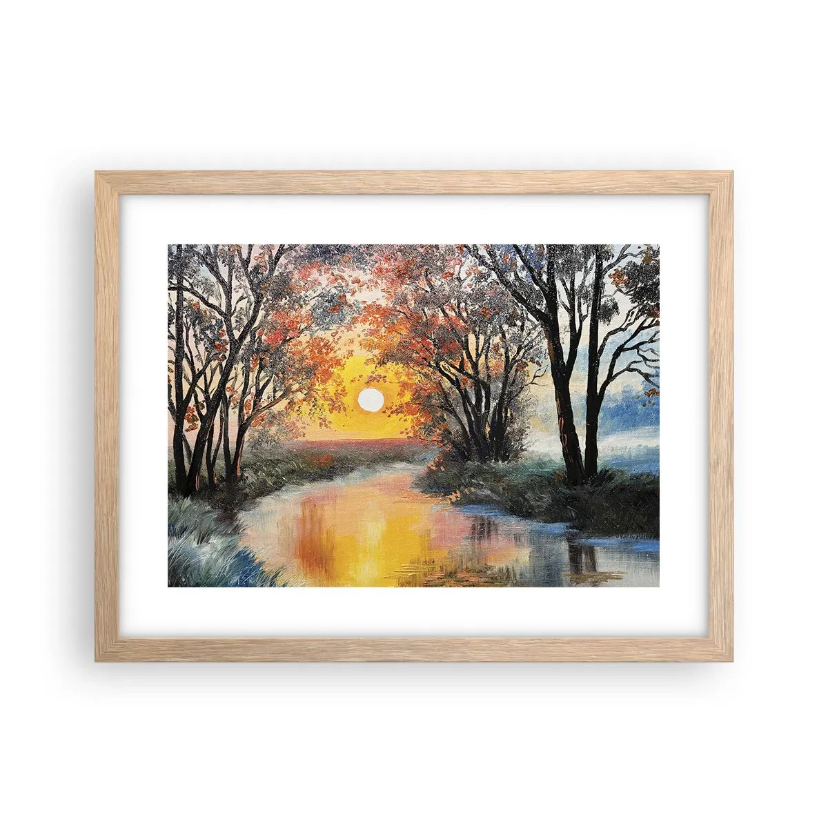 Poster in einem Rahmen aus heller Eiche - Herbststimmung - 40x30 cm