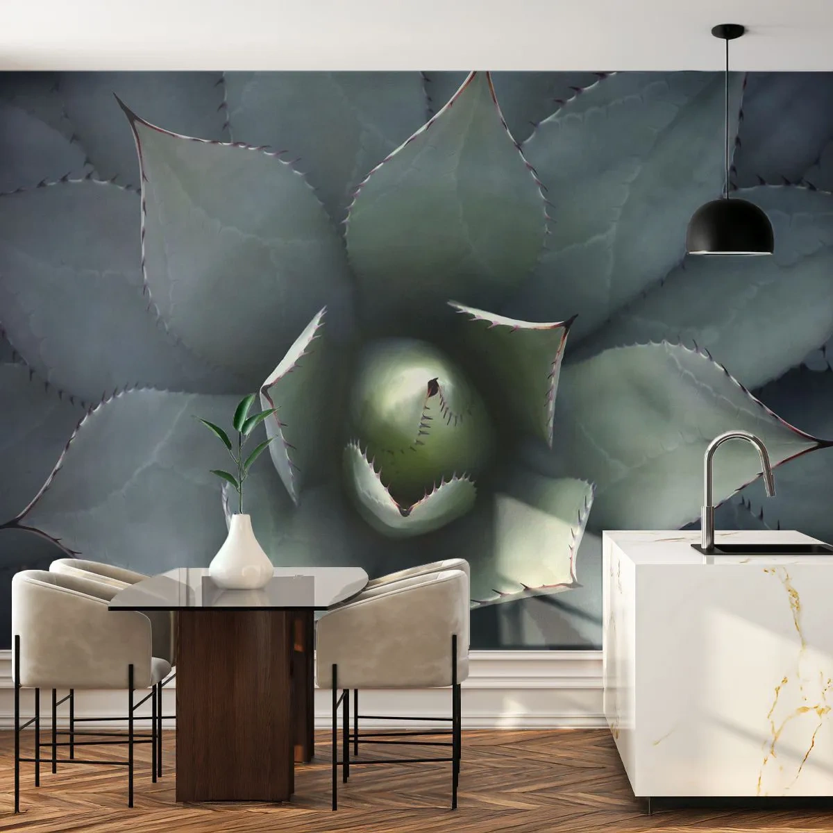 Fototapete Premium Sand - Es lockt an und warnt - Agavenblüte, Agave, Exotik - 100x70 cm