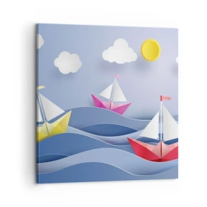 Bild auf Leinwand - Leinwandbild - Ach, wie schön ist es, in den Wellen zu schwingen - 60x60 cm