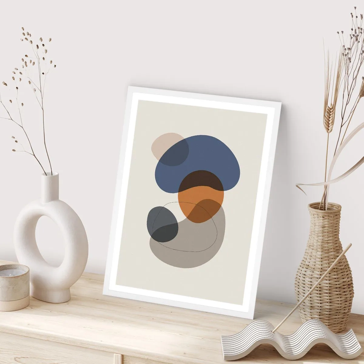 Poster in einem weißen Rahmen - Farbtropfen - 50x70 cm