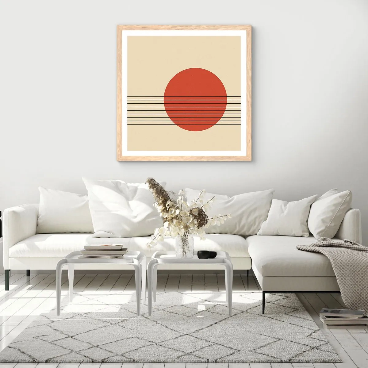 Poster in einem Rahmen aus heller Eiche - Immer wieder und weiter - 50x50 cm