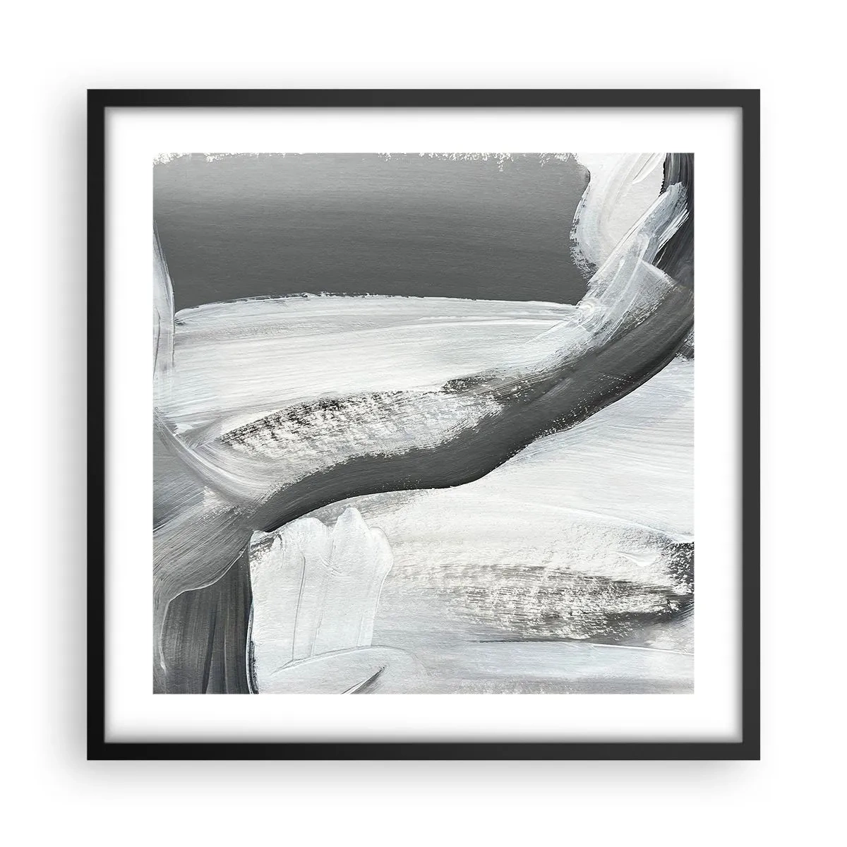 Poster in einem schwarzem Rahmen - Entscheidender Schritt - 50x50 cm