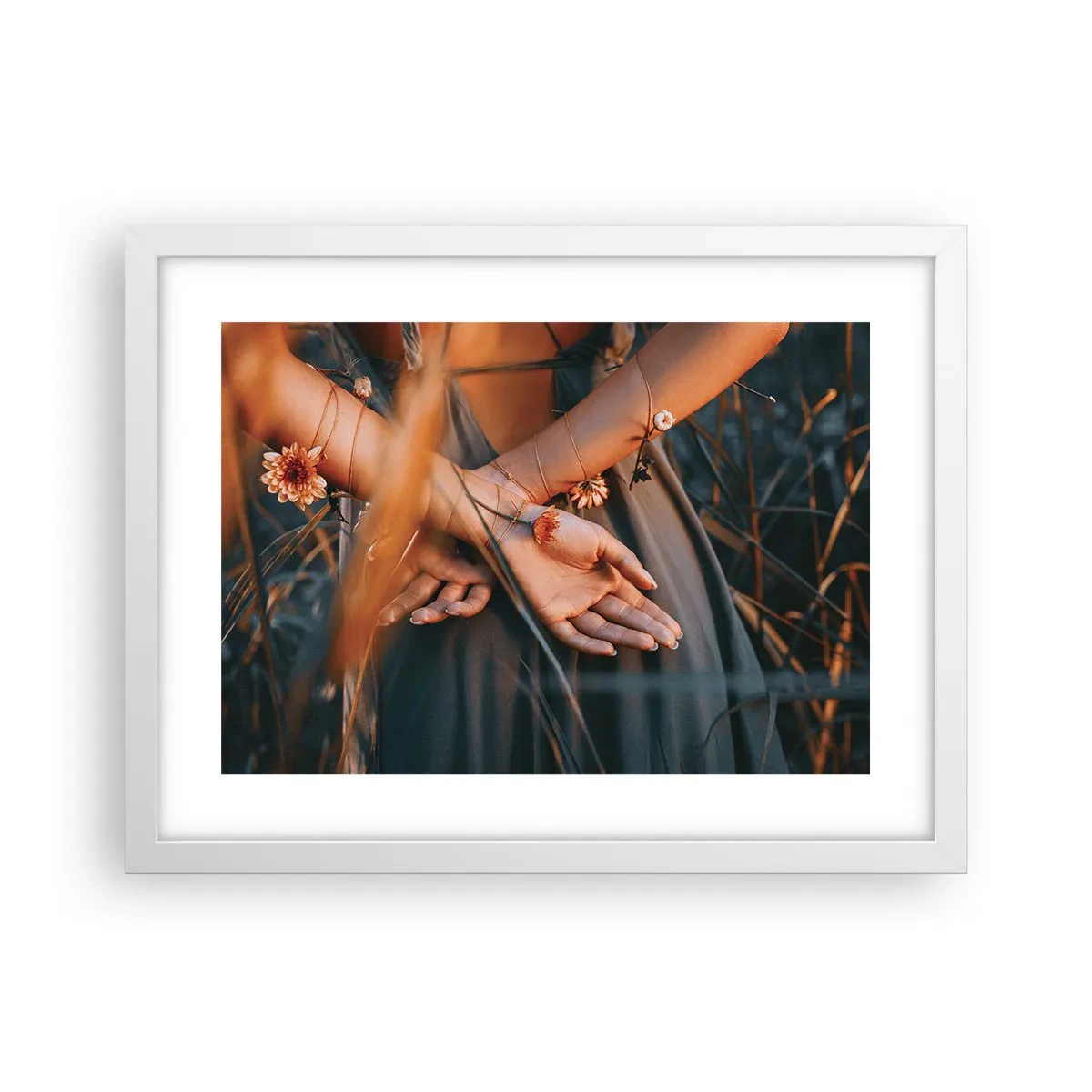 Poster in einem weißen Rahmen - Verbunden mit der Natur - 40x30 cm