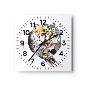 Wanduhr - Glasuhr - Raubtierschönheit - 30x30 cm