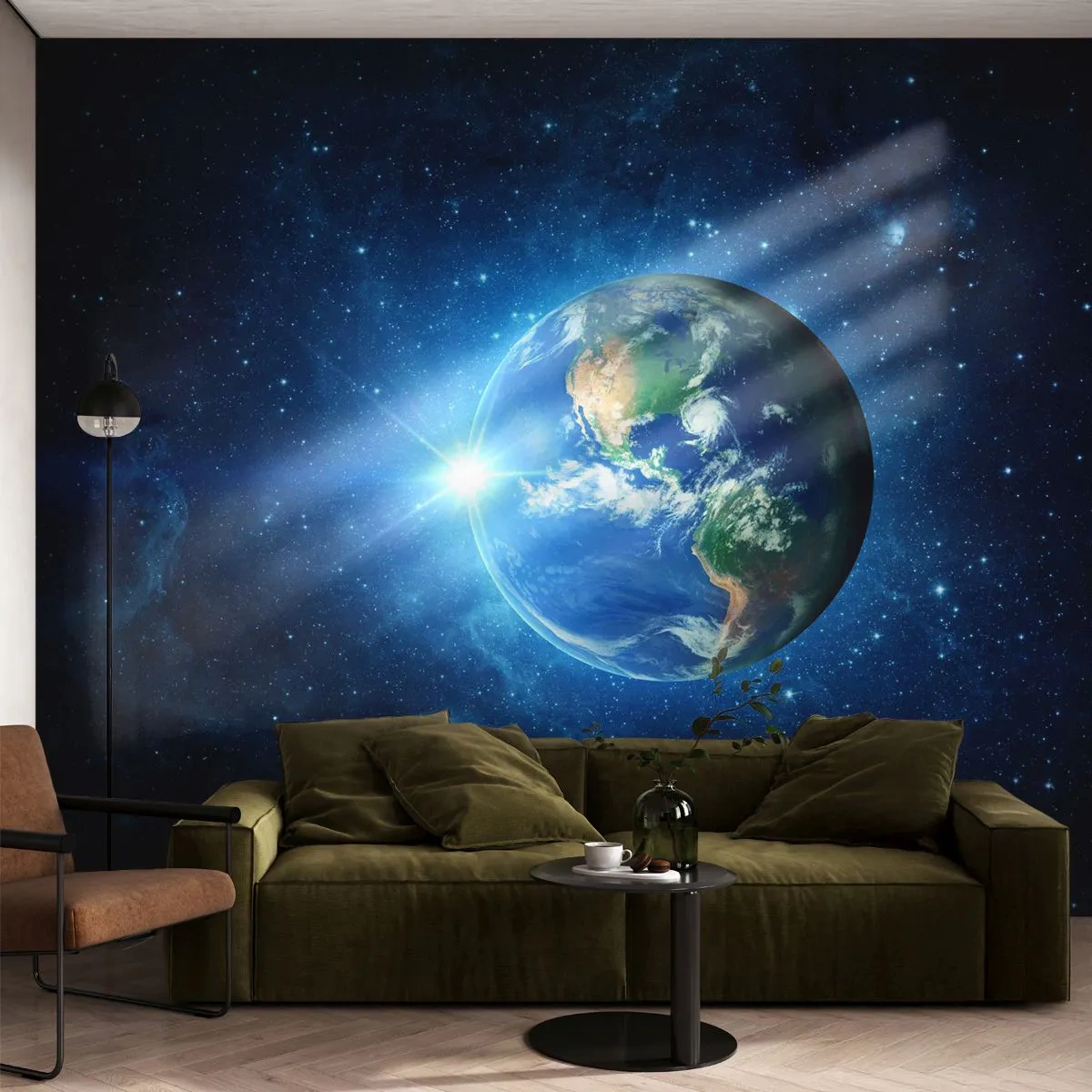Selbstklebende Fototapete Deluxe Sticker - Wir sind im Himmel - Kosmos, Planet Erde, Globus - 350x256 cm