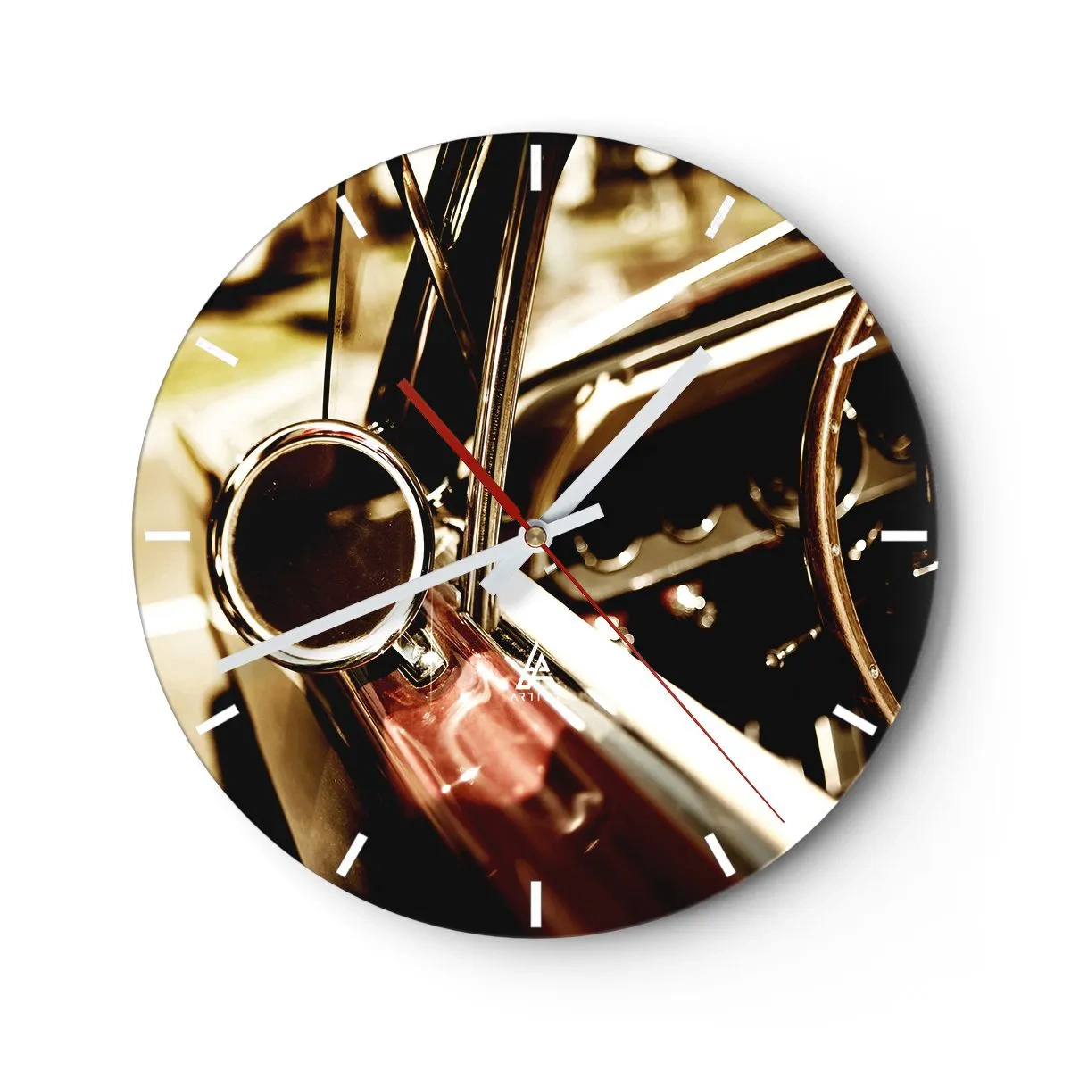 Wanduhr - Glasuhr - Ein Auto mit Seele - 40x40 cm