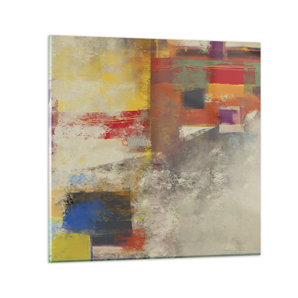 Glasbild - Bild auf glas - Geometrie der Farben - 50x50 cm