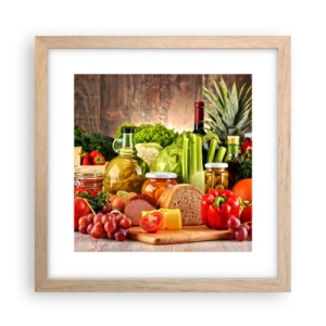 Poster in einem Rahmen aus heller Eiche - Geräuchert, gebacken und eingelegt - 30x30 cm