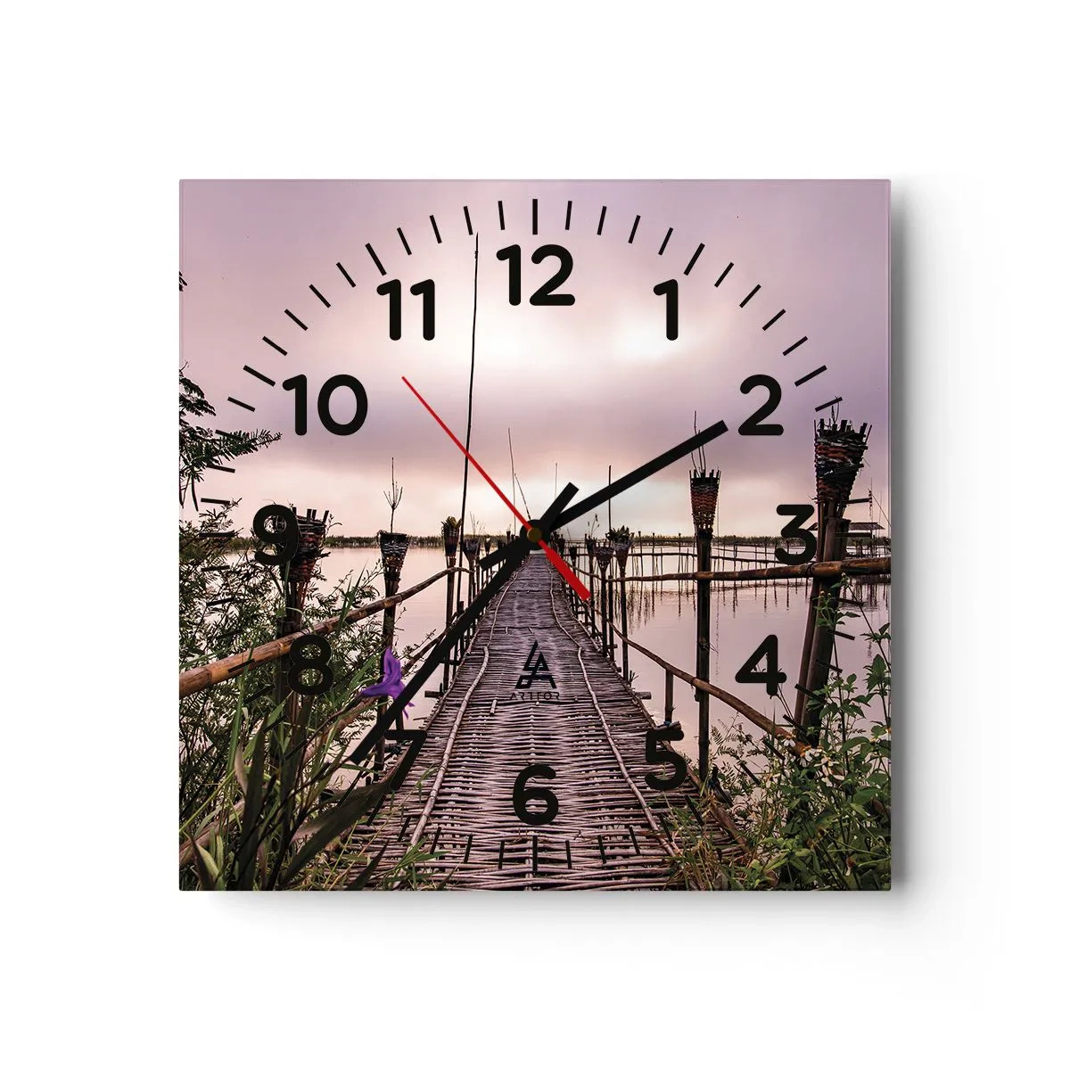 Wanduhr - Glasuhr - Frieden und Ruhe Asiens - 40x40 cm