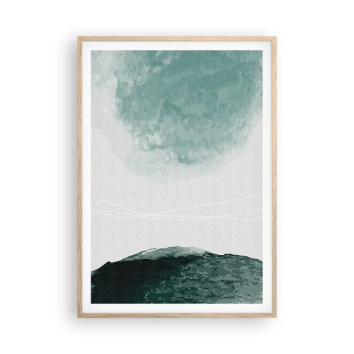 Poster in einem Rahmen aus heller Eiche - Begegnung mit Nebel - 70x100 cm