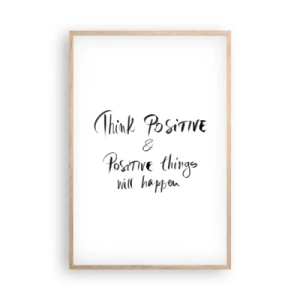 Poster in einem Rahmen aus heller Eiche - Wie soll man leben? - 61x91 cm