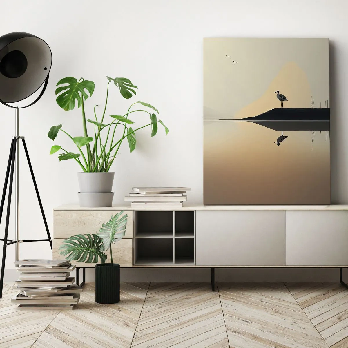Bild auf Leinwand - Leinwandbild - Herr am See - 55x100 cm