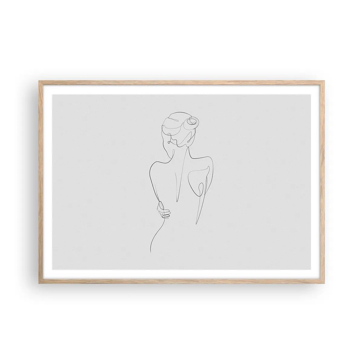 Poster in einem Rahmen aus heller Eiche - Körpermusik - 100x70 cm