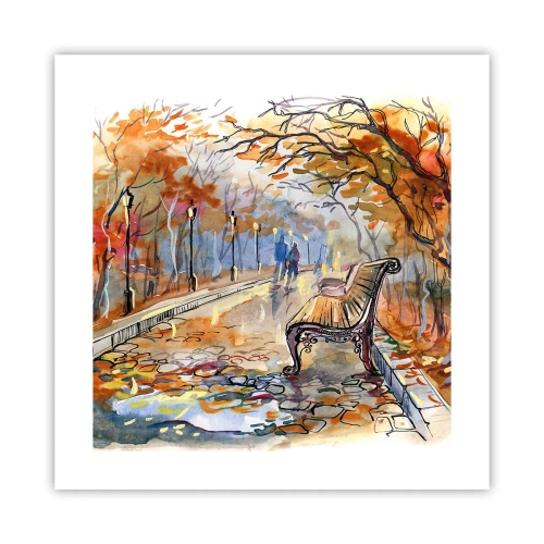Poster - Gemeinsam im Herbst wandern - 40x40 cm