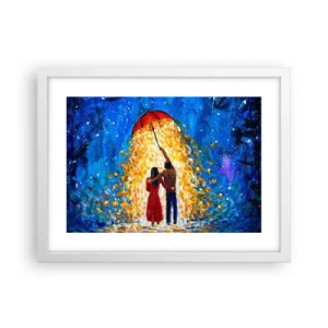 Poster in einem weißen Rahmen - Zauber eines Regenabends? - 40x30 cm