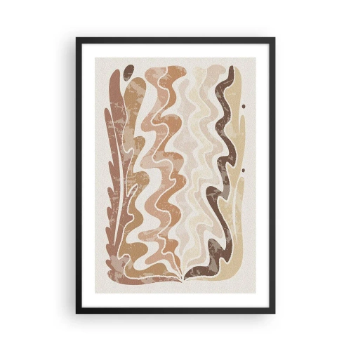 Poster in einem schwarzem Rahmen - Eine abstrakte Komposition in warmen Beigetönen. - 50x70cm - Gute Energie – gute Gefühle - Moderne Wanddekoration für Wohnzimmer und Schlafzimmer ARTTOR